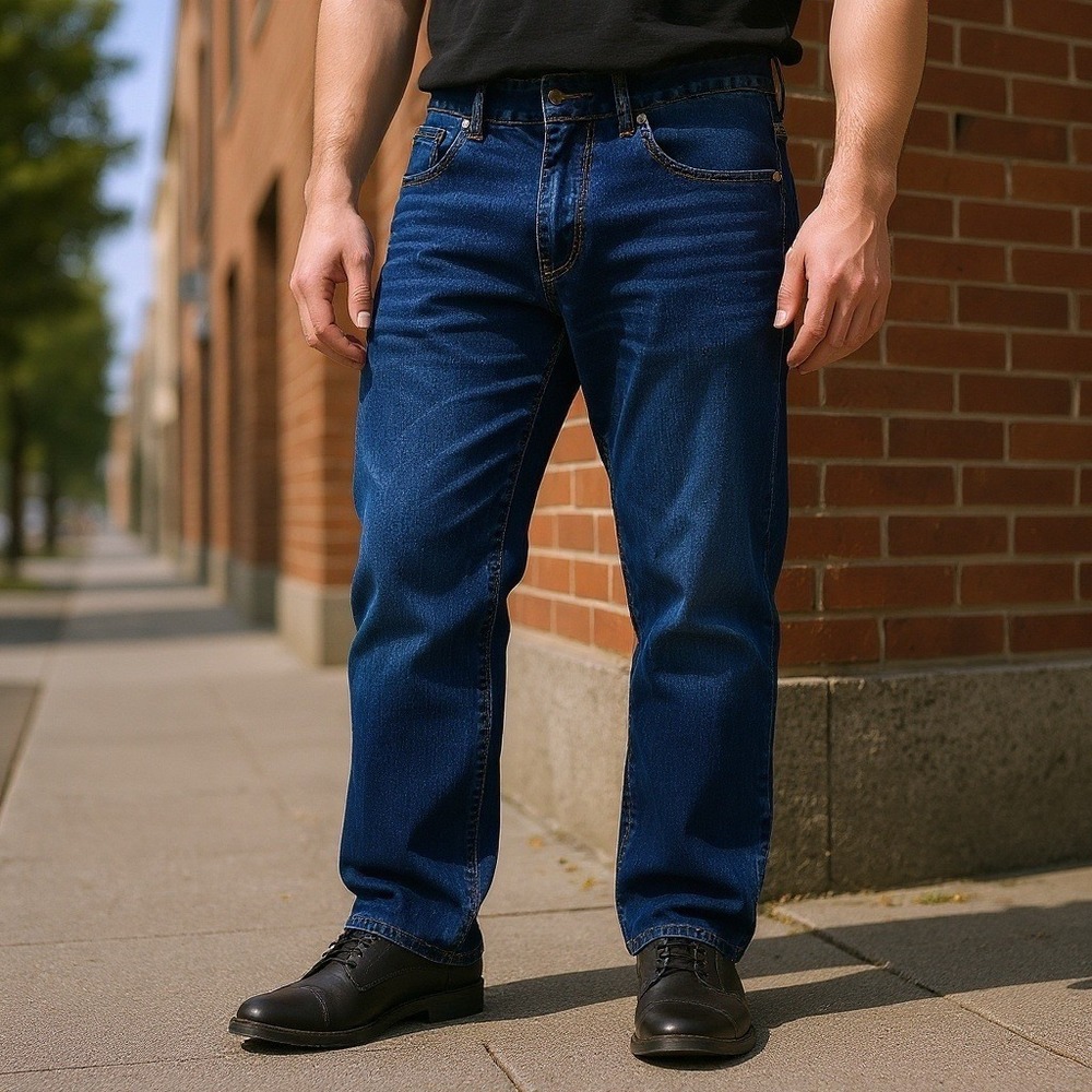 Joseph Abboud Denim Mens Relaxed Fit Dark Wash Blue Jeans 30x32 Straight Leg